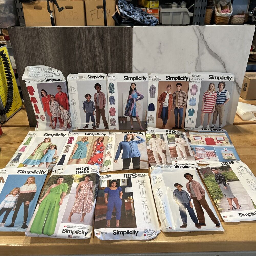 Lot of 15 Vtg Sewing Patterns Simplicity, See Pics Plush Men’s Women’s Baby